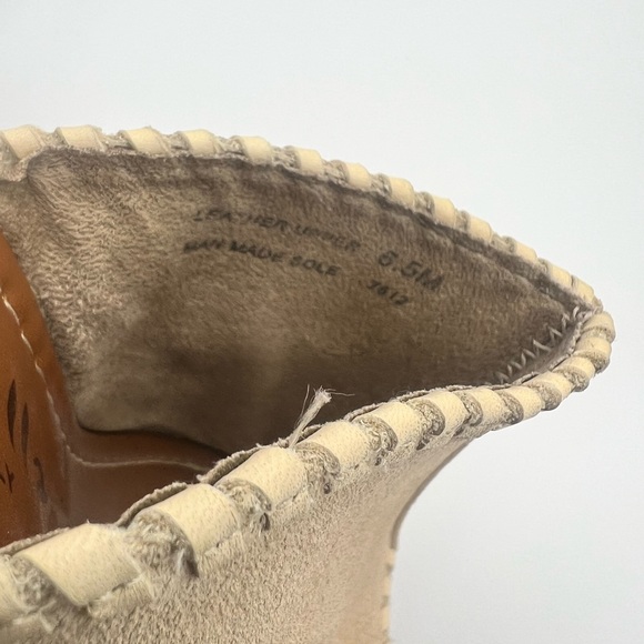 Mariella Women’s Leather Platform Wedge Beige Sandals Size 6.5 M Light W Italian - Picture 5 of 6